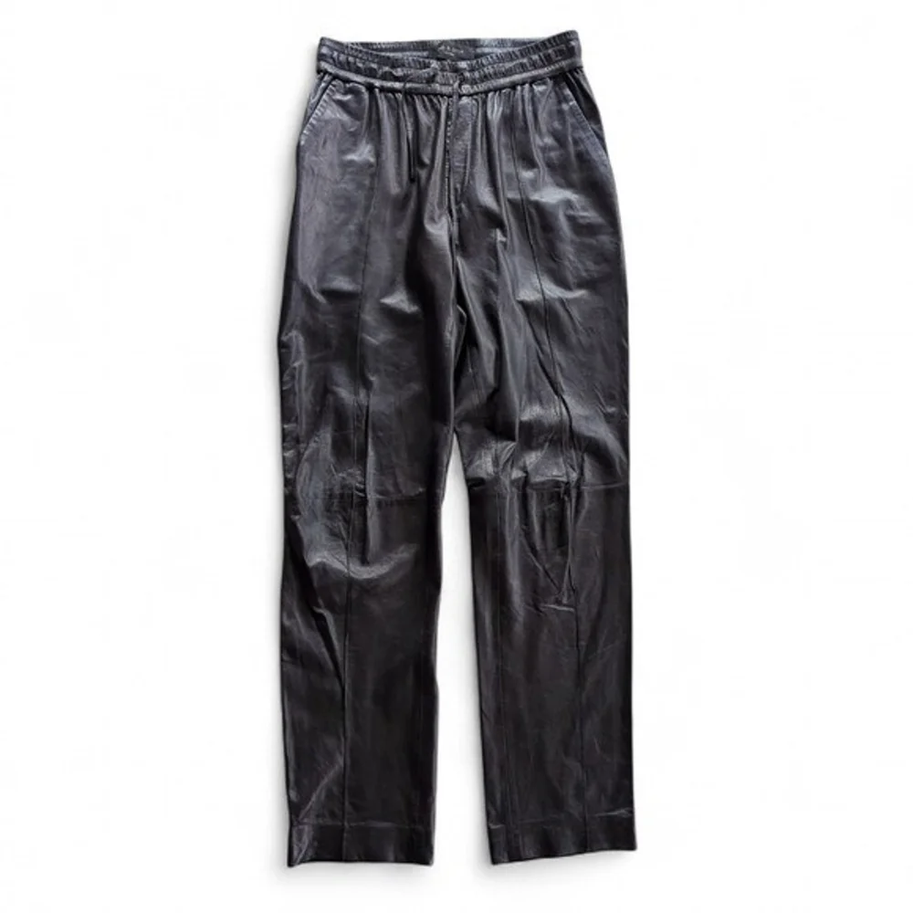 Rag & Bone Black Lambskin Leather Drawstring Pants Size XS